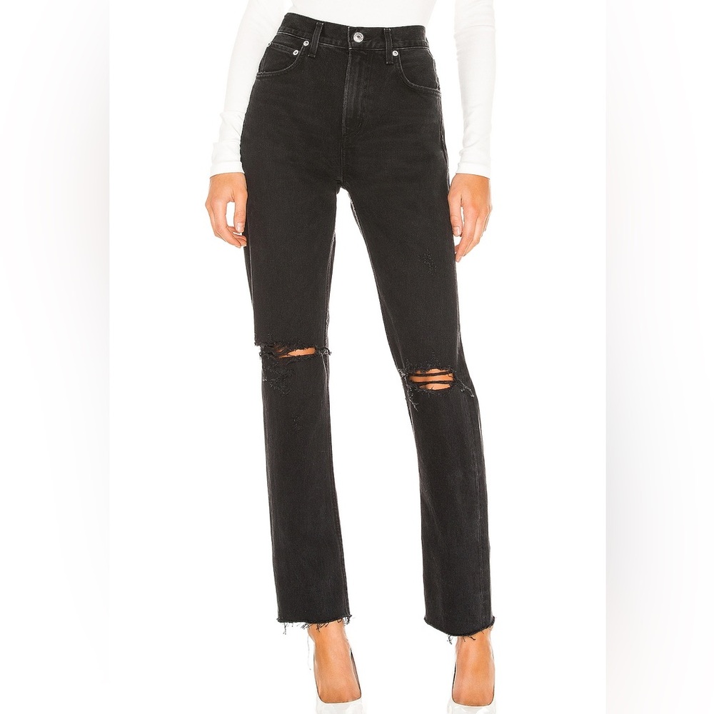 Agolde Cherie High Rise Straight Jeans in Distortion